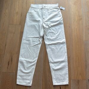NWT $79 GAP 27 4 R Barrel Jean high rise white soft 26” ins cropped NEW